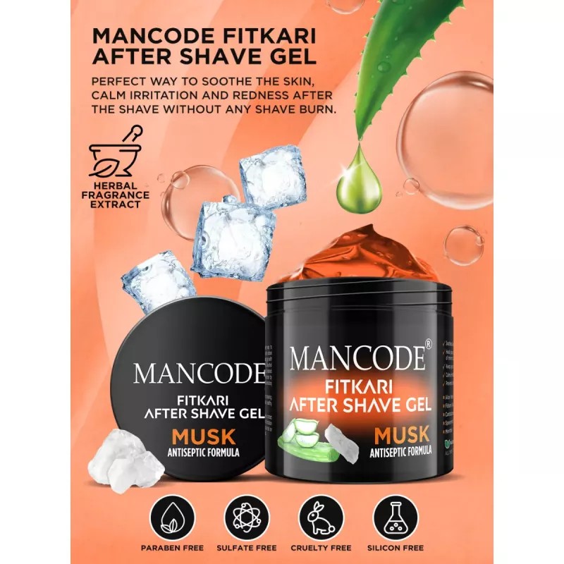 Mancode Fitkari After Shave Gel Musk For Men (100g)