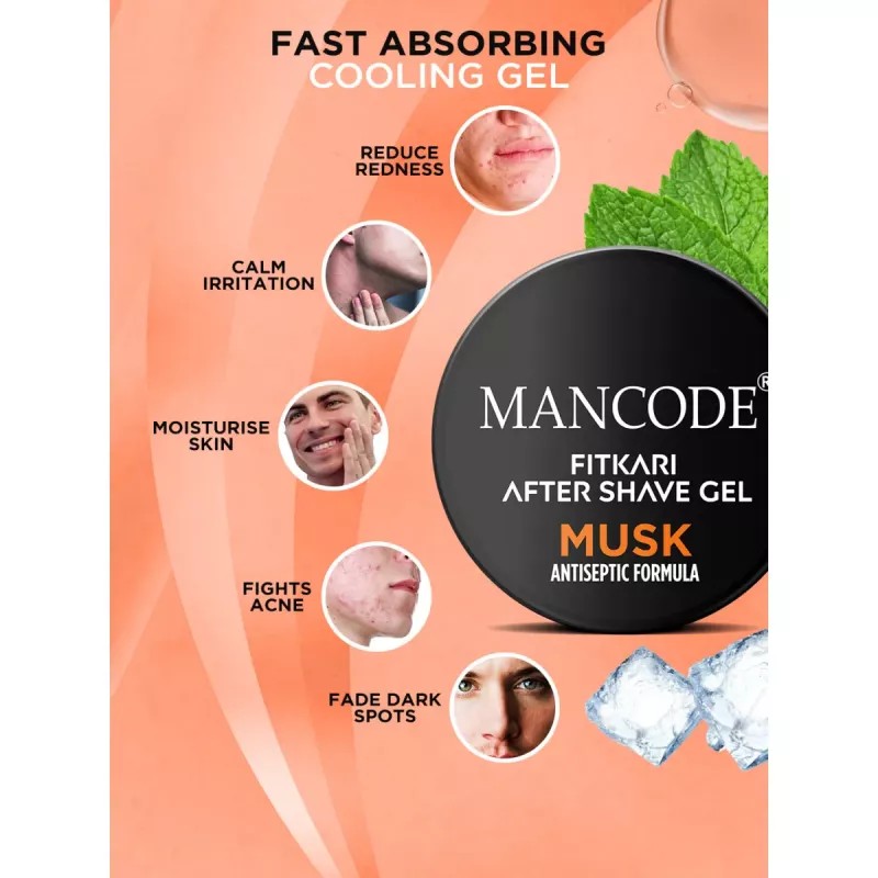 Mancode Fitkari After Shave Gel Musk For Men (100g)