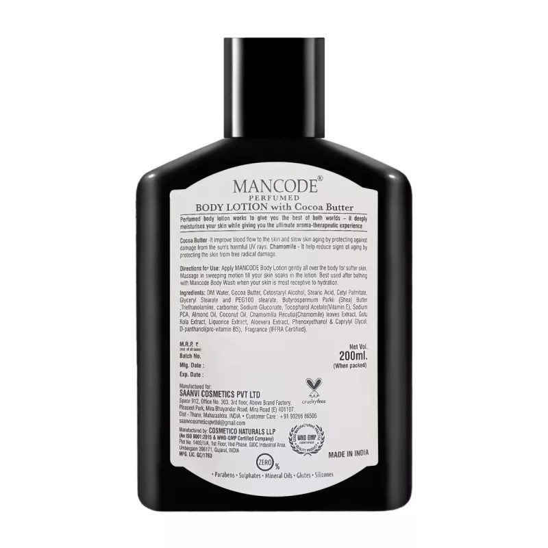 Mancode Intense Perfumed Body Lotion With Cocoa Butter For Men (200ml)