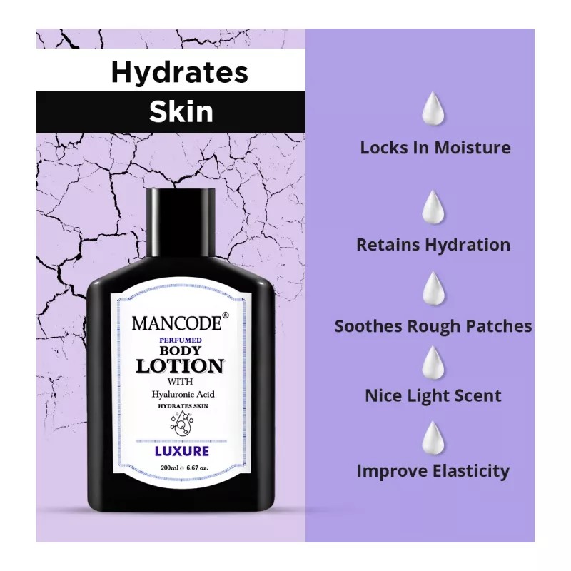 Mancode Luxure Perfumed Body Lotion With Hyaluronic Acid For Men (200ml)