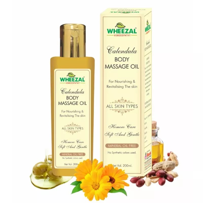 Wheezal Calendula Body Massage Oil (200ml)