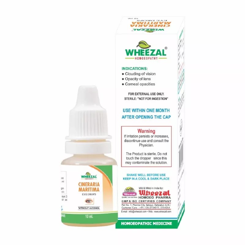 Wheezal Cineraria Maritima Eye Drops (Alcohol Free) (10ml)