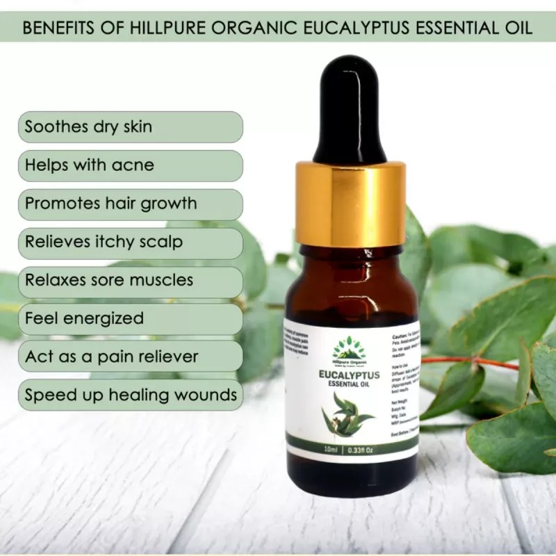 Hillpure Organic Eucalyptus Essential Oil (10ml)