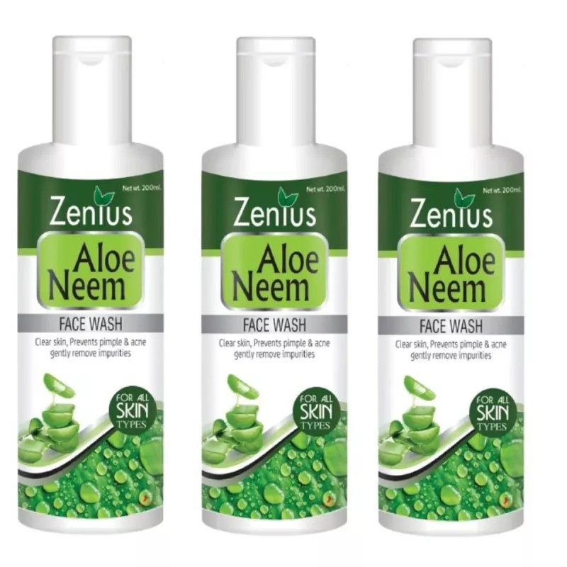 Zenius India Aloe Neem Facewash (200ml, Pack of 3)