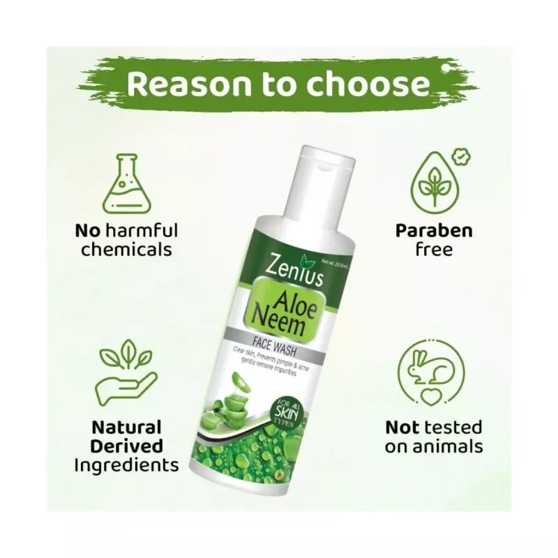 Zenius India Aloe Neem Facewash (200ml, Pack of 3)