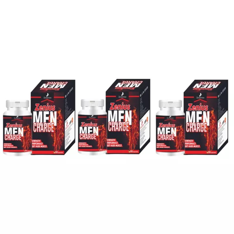 Zenius India Men Charge (60cap, Pack of 3)
