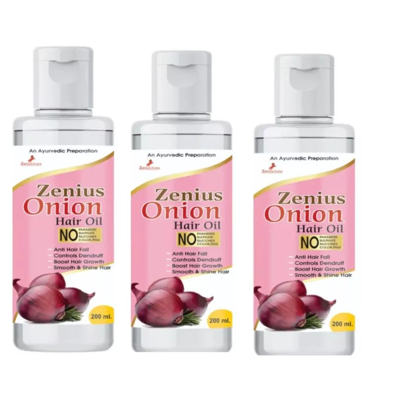 Zenius India Onion Hair Oil (200ml, Pack of 3)