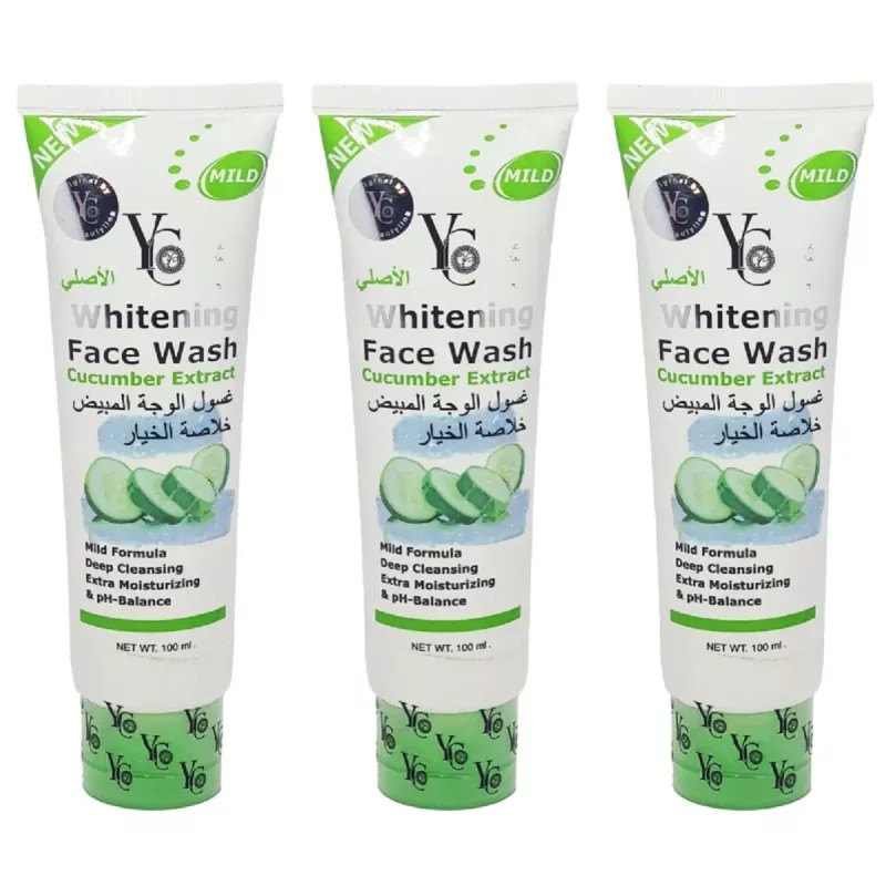 YC Whitening Cucumber Extract Face Wash (100ml, Pack of 3)