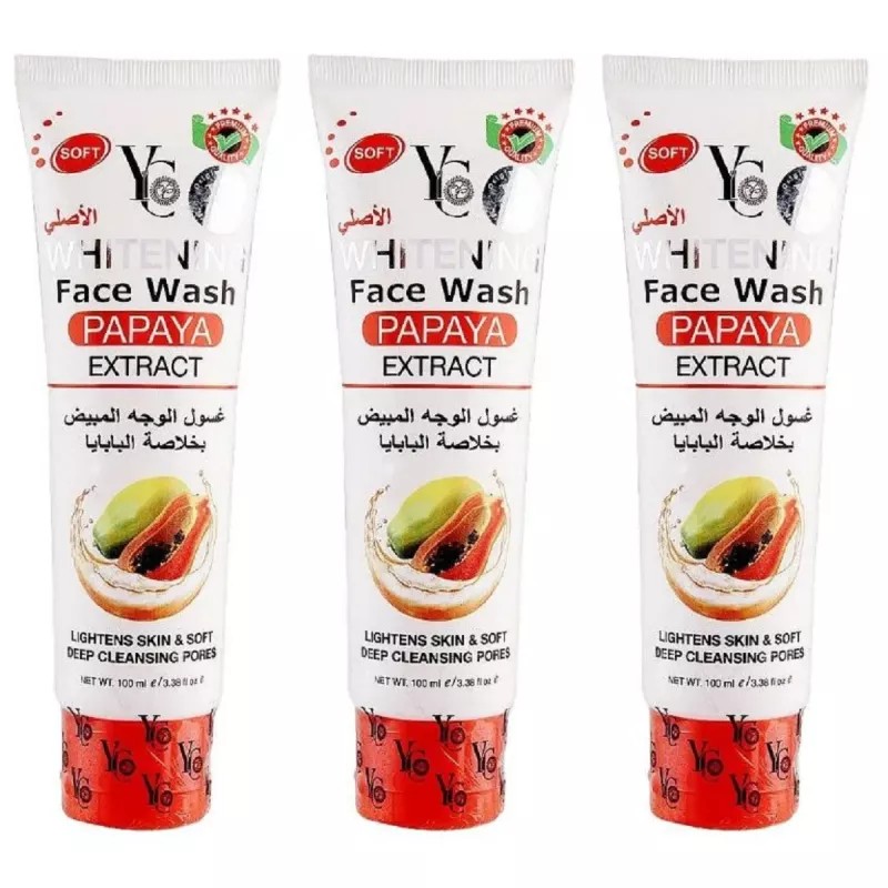 YC Whitening Papaya Extract Face Wash (100ml, Pack of 3)