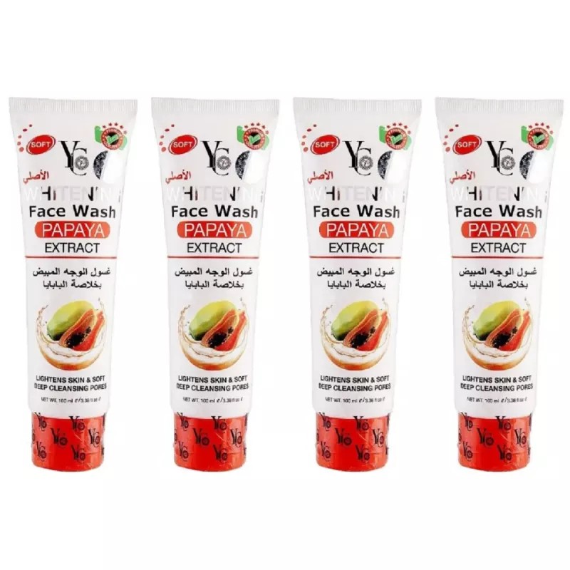 YC Whitening Papaya Extract Face Wash (100ml, Pack of 4)