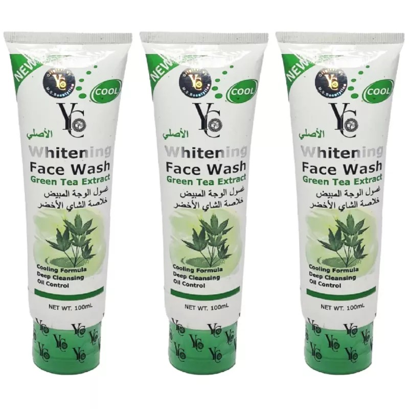 YC Whitening Green Tea Extract Face Wash (100ml, Pack of 3)