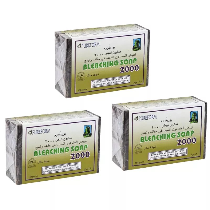 Pureform Bleaching Skin Whitener 2000 Soap (160g, Pack of 3)