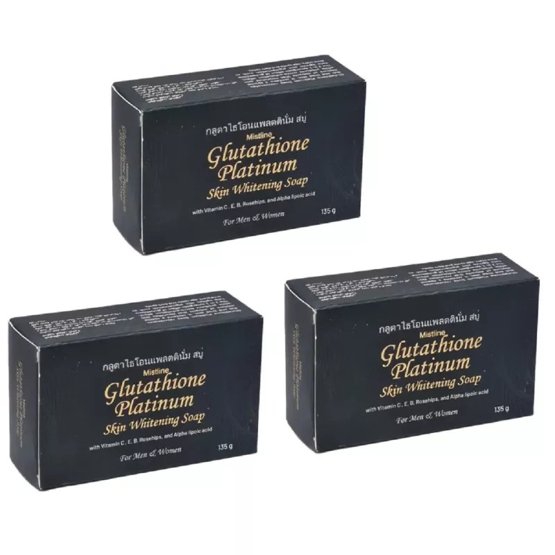 Mistline Glutathione Platinum Skin Whitening Soap (135g, Pack of 3)