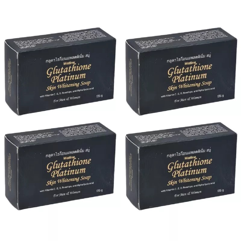 Mistline Glutathione Platinum Skin Whitening Soap (135g, Pack of 4)