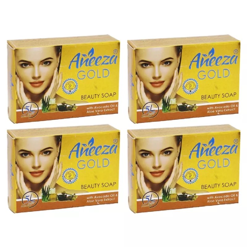 Aneeza Gold Beauty Soap (90g, Pack of 4)