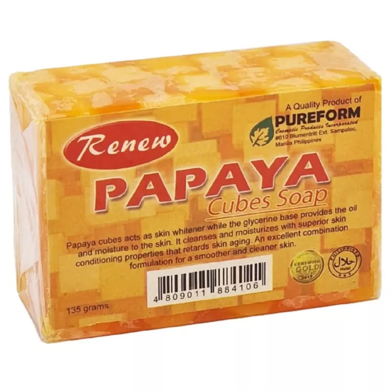 Renew Papaya Cubes Soap (135g, Pack of 3)
