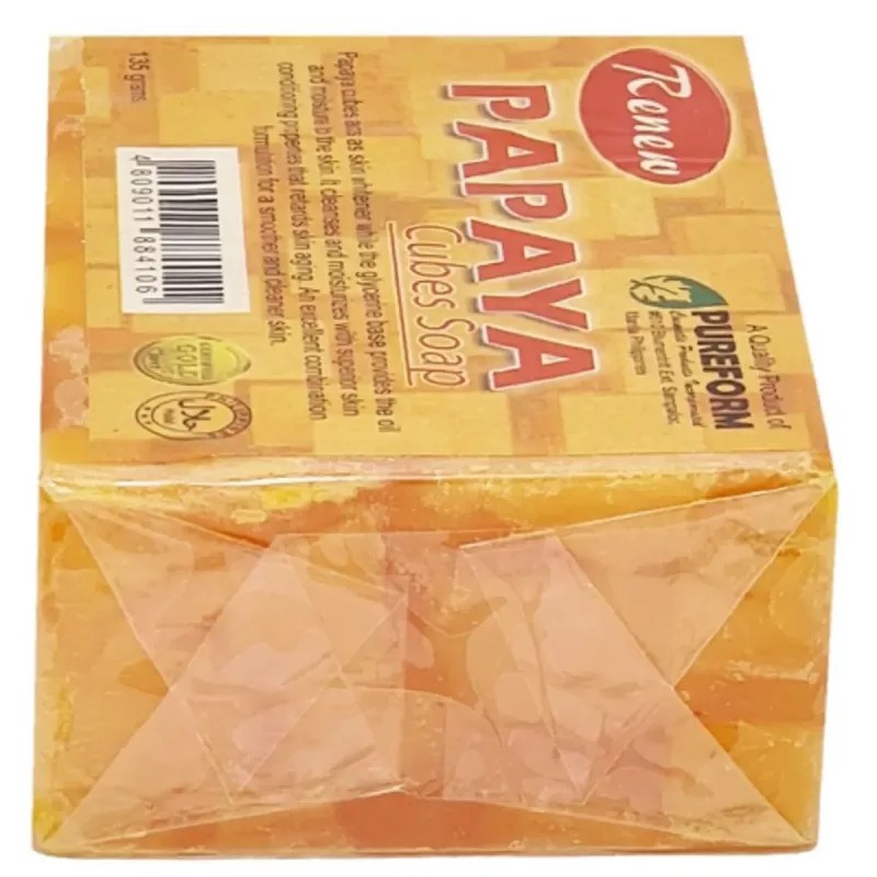 Renew Papaya Cubes Soap (135g, Pack of 4)