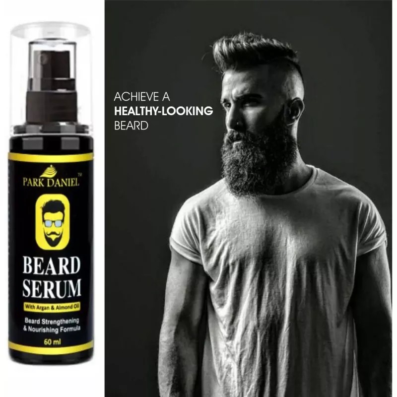 Park Daniel Beard Serum + Wooden U Shape Beard Comb (Serum 60ml + Comb 1Pcs) (1Pack)