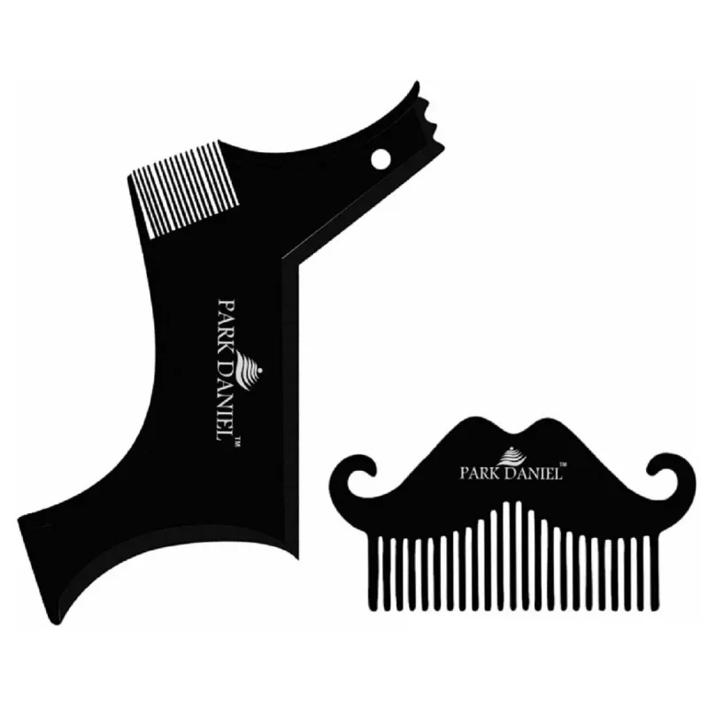 Park Daniel Boomerang Line Shaper + Mustache Beard Comb (Each 1Pcs) (1Pack)