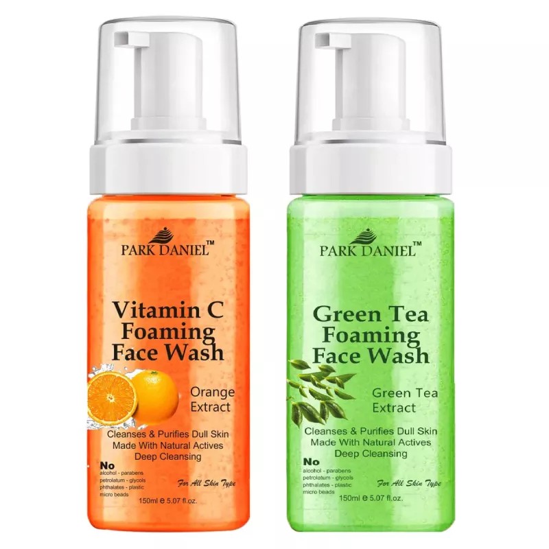 Park Daniel Vitamin C + Green Tea Foaming Face Wash Combo (150ml Each) (1Pack)
