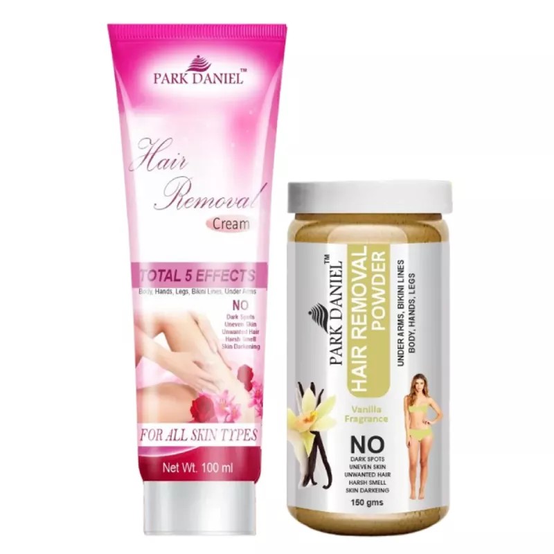 Park Daniel Hair Removal Cream + Vanilla Fragrance Hair Removal Powder Combo (Cream 100ml + Powder 150g) (1Pack)