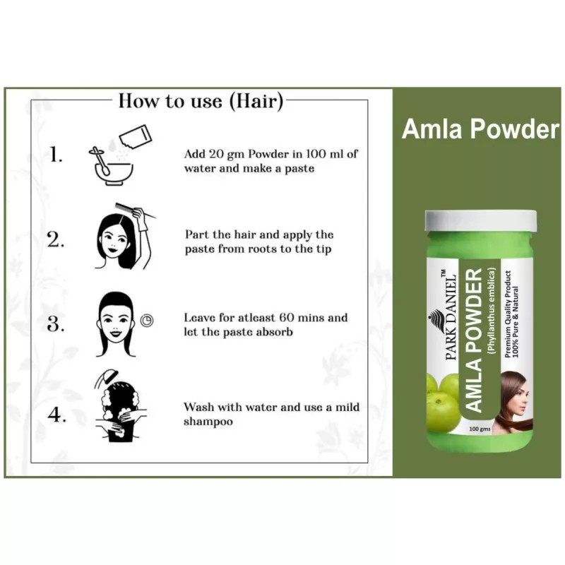 Park Daniel Amla Powder + Brahmi Powder (Each 100g) (1Pack)