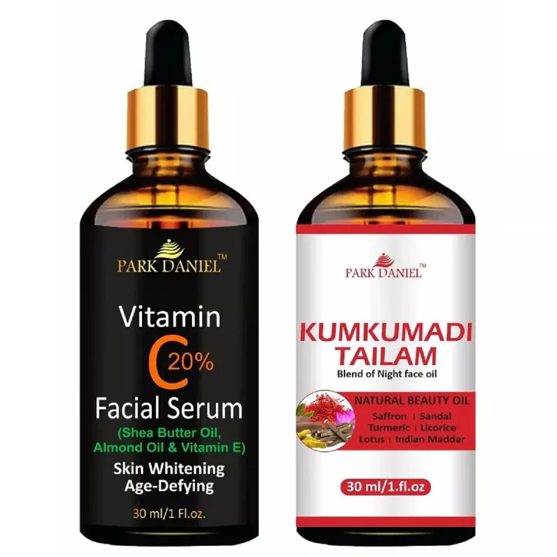 Park Daniel Vitamin C Facial Serum + Kumkumadi Tailam Combo (30ml Each) (1Pack)