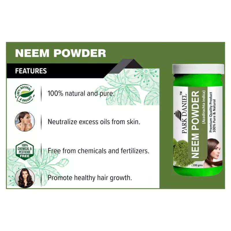 Park Daniel Neem Powder + Activated Charcoal Powder (Each 100g) (1Pack)
