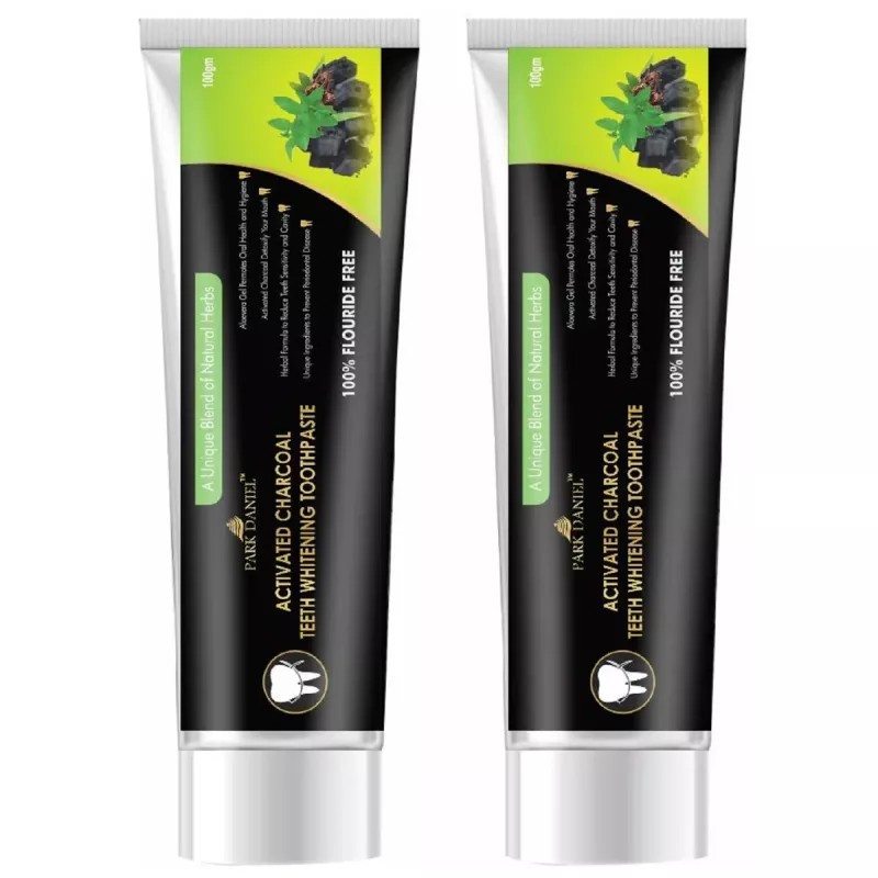 Park Daniel Activated Charcoal Teeth Whitening Toothpaste (100g, Pack of 2)