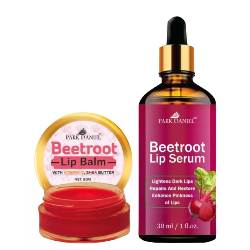 Park Daniel Beetroot Lip Balm + Beetroot Lip Serum Combo (Balm 8g + Serum 30ml) (1Pack)