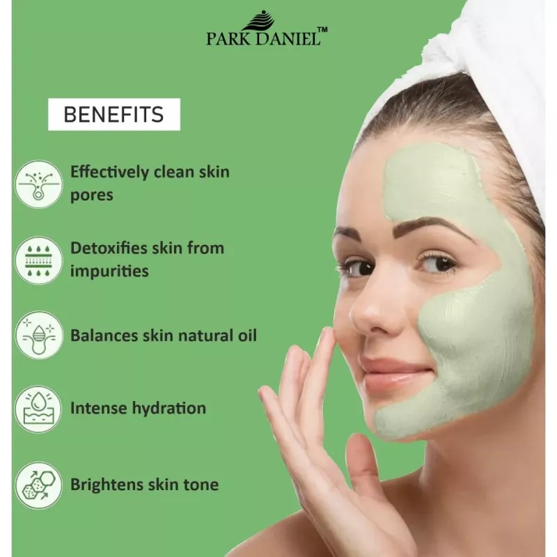 Park Daniel Green Mask Kiwi Extract For Face (50g, Pack of 2)