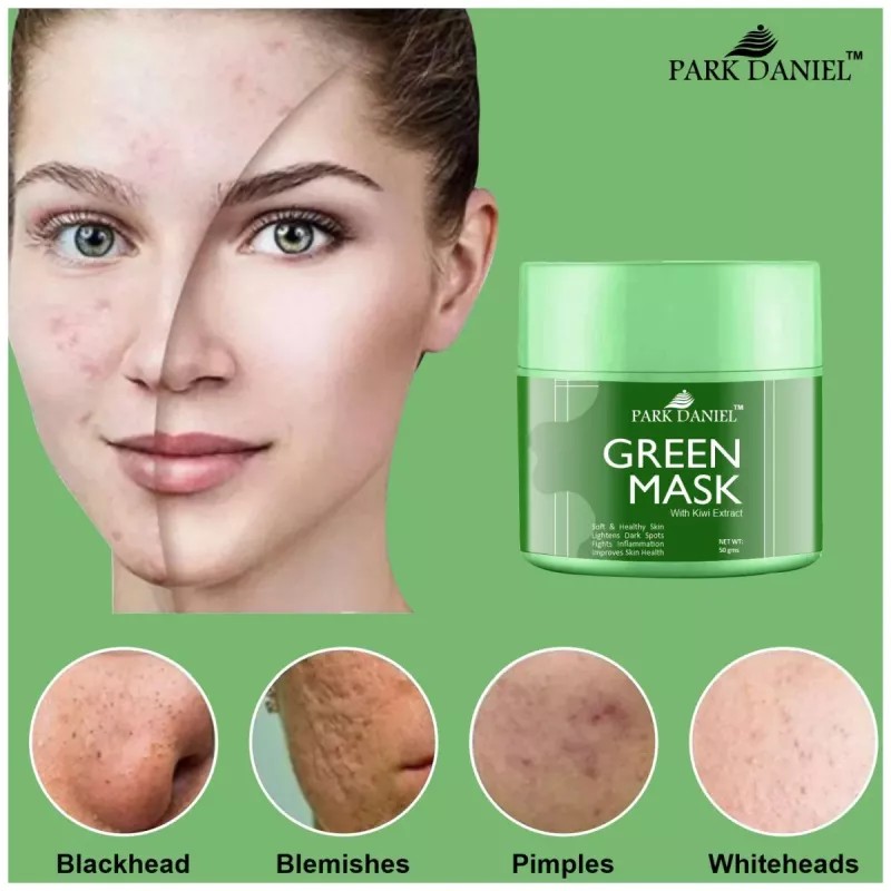 Park Daniel Green Mask Kiwi Extract For Face (50g, Pack of 2)