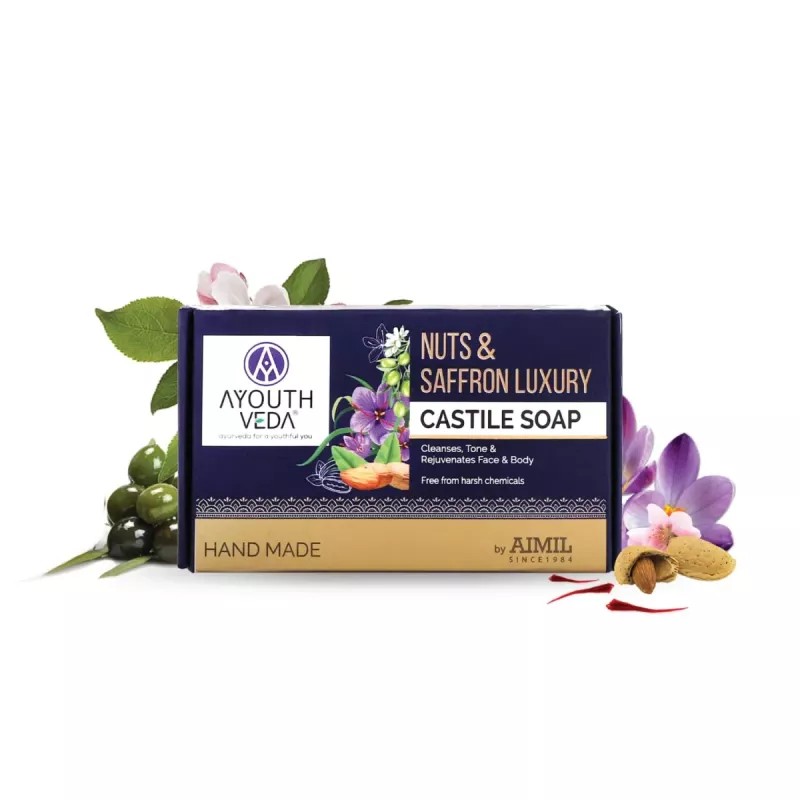 Ayouthveda Nuts & Saffron Luxury Castile Soap (100g)