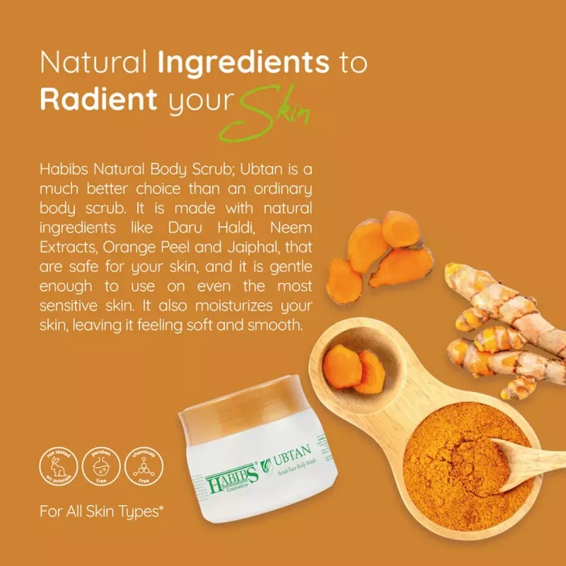 Habibs Ubtan Scrub Face Body Wash (100g, Pack of 2)