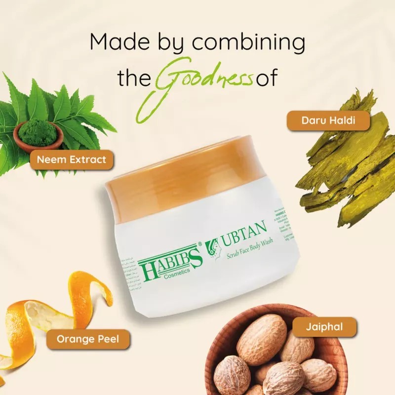 Habibs Ubtan Scrub Face Body Wash (100g, Pack of 3)