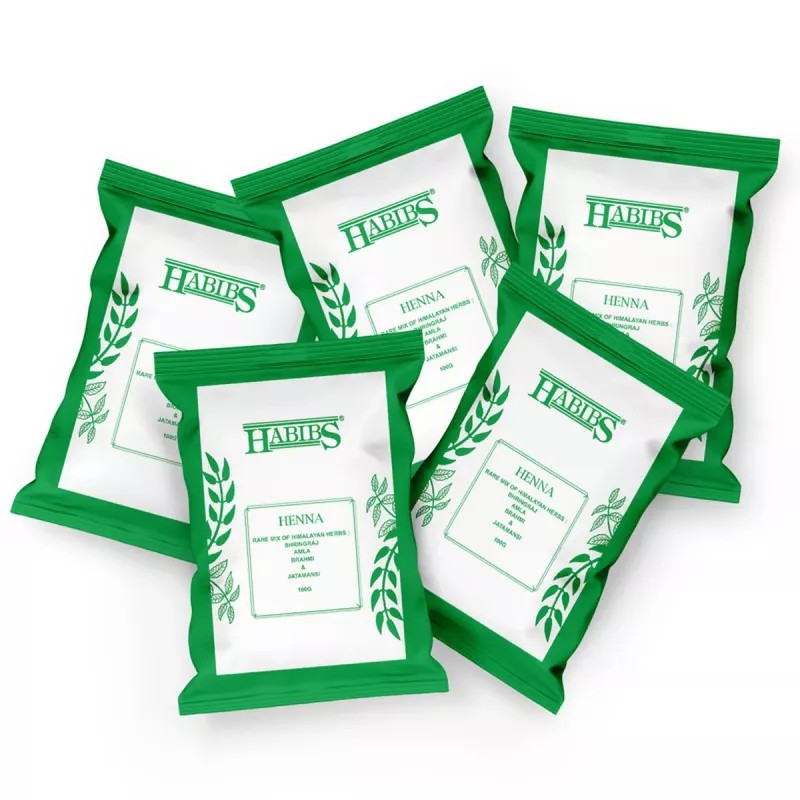 Habibs Henna Mehndi Powder (100g, Pack of 5)