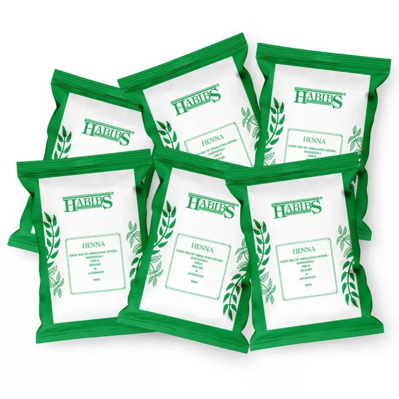 Habibs Henna Mehndi Powder (100g, Pack of 6)