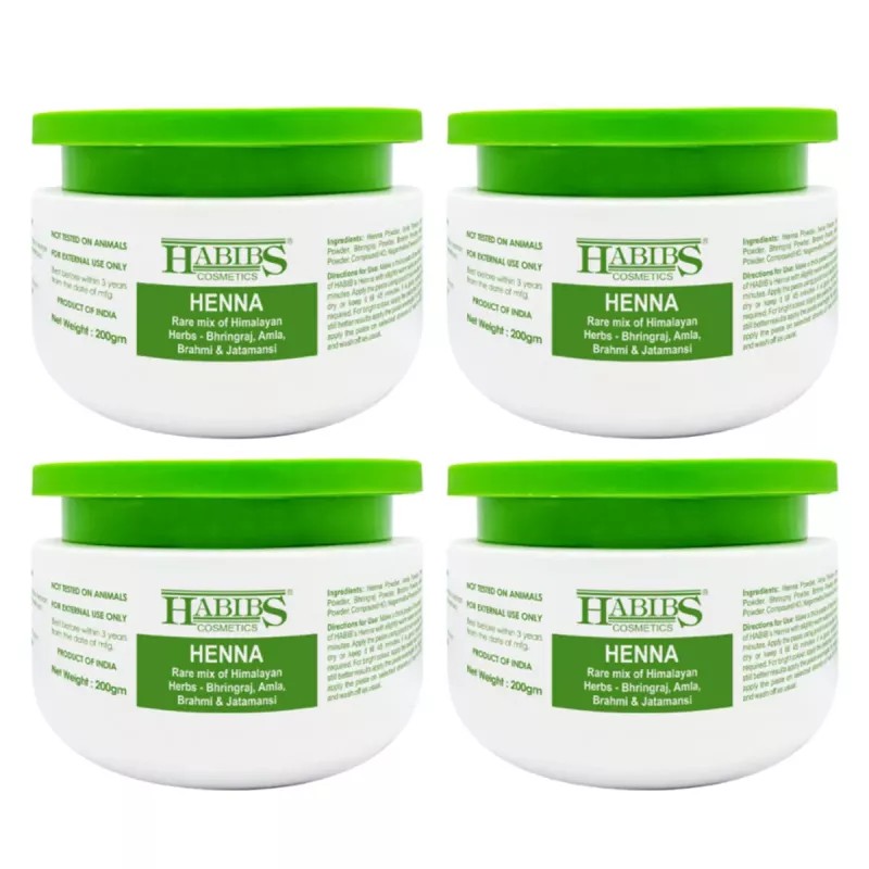 Habibs Henna Mehndi Powder (200g, Pack of 4)