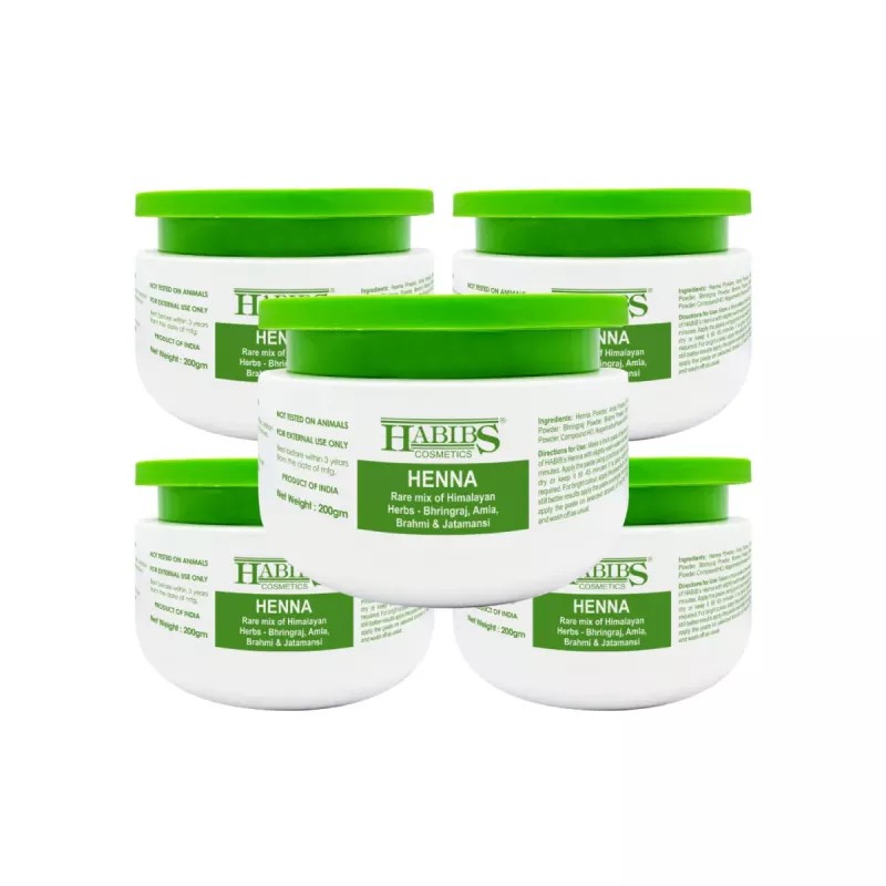 Habibs Henna Mehndi Powder (200g, Pack of 5)