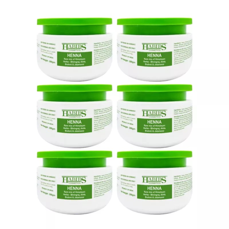 Habibs Henna Mehndi Powder (200g, Pack of 6)