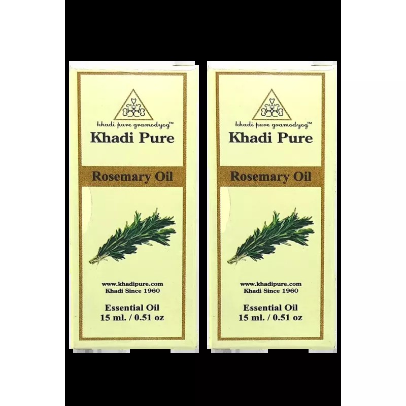 Khadi Pure Herbal Rosemary Essential Oil (15ml, Pack of 2)