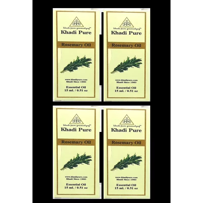 Khadi Pure Herbal Rosemary Essential Oil (15ml, Pack of 4)
