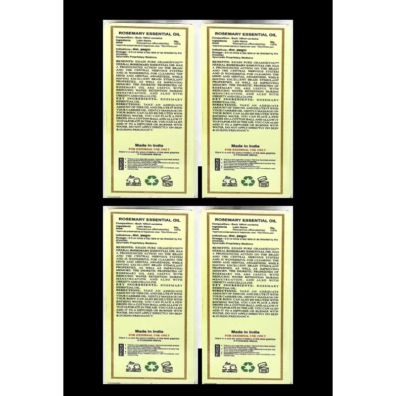 Khadi Pure Herbal Rosemary Essential Oil (15ml, Pack of 4)