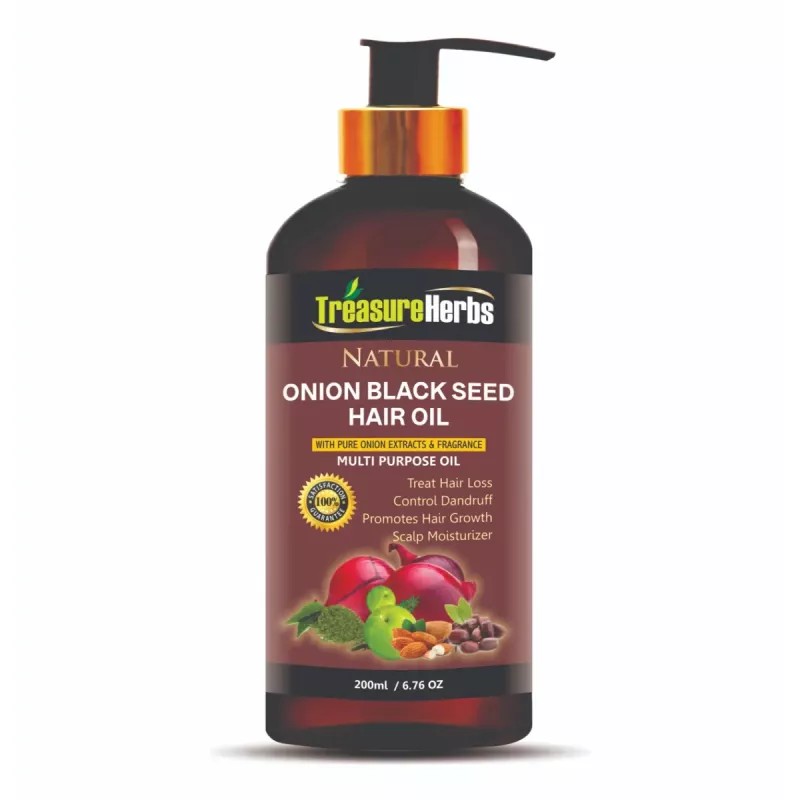 TreasureHerbs Onion Black Seed Hair Oil (200ml)