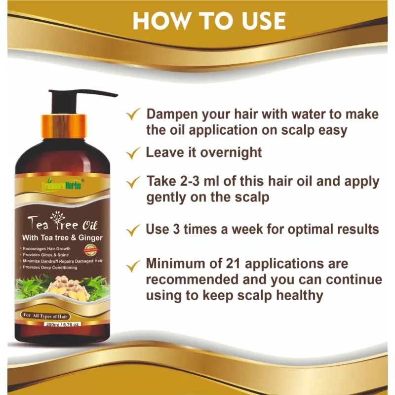 TreasureHerbs Tea Tree Hair Oil (200ml)