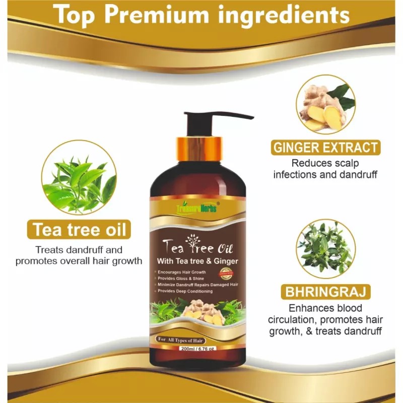 TreasureHerbs Tea Tree Hair Oil (200ml)