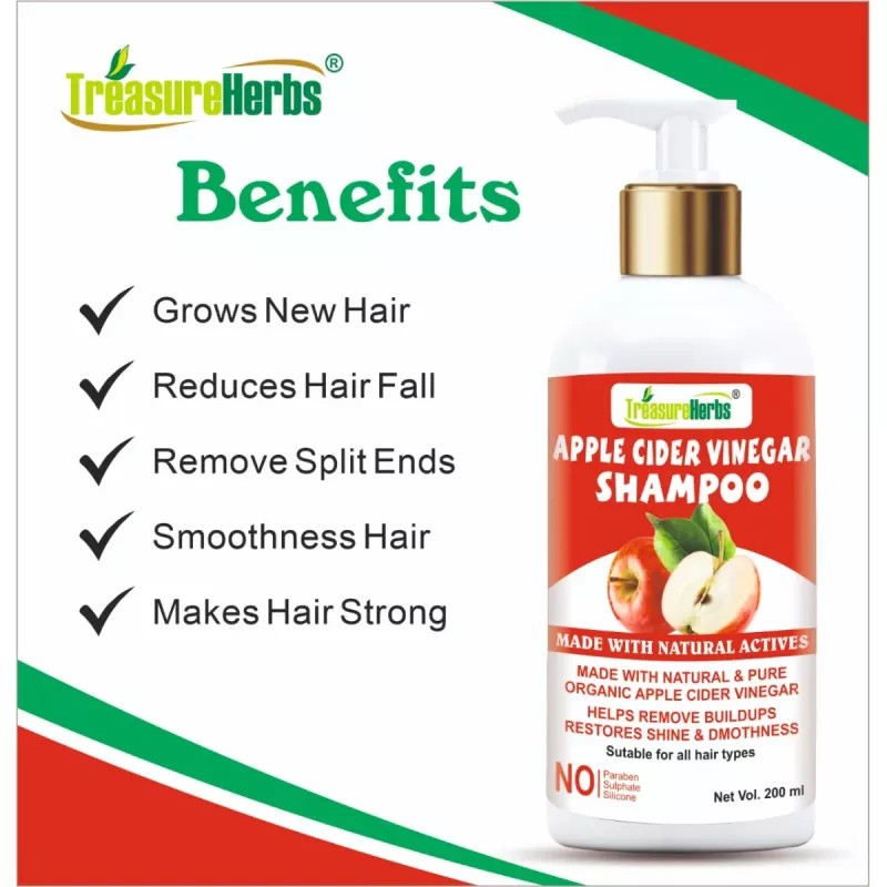 TreasureHerbs Apple Cider Vinegar Shampoo (200ml)