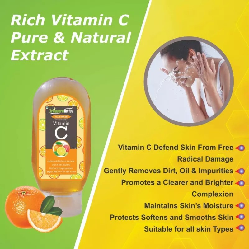 TreasureHerbs Vitamin C Face Wash (120ml)