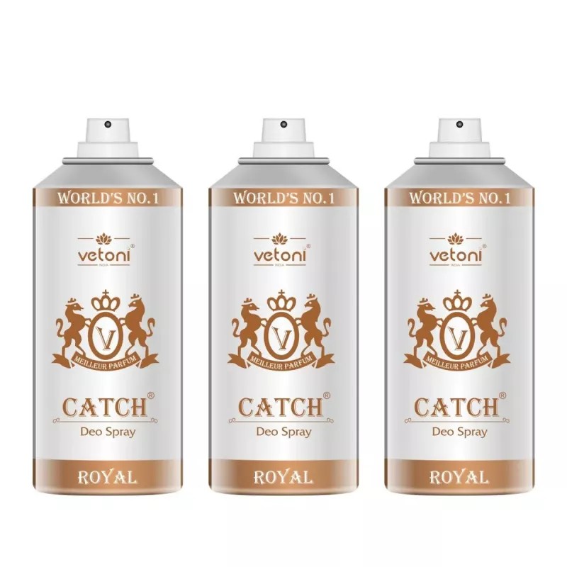 Vetoni Royal Deo Spray For Men (165ml, Pack of 3)