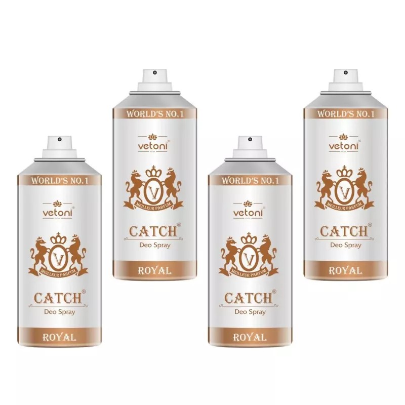 Vetoni Royal Deo Spray For Men (165ml, Pack of 4)